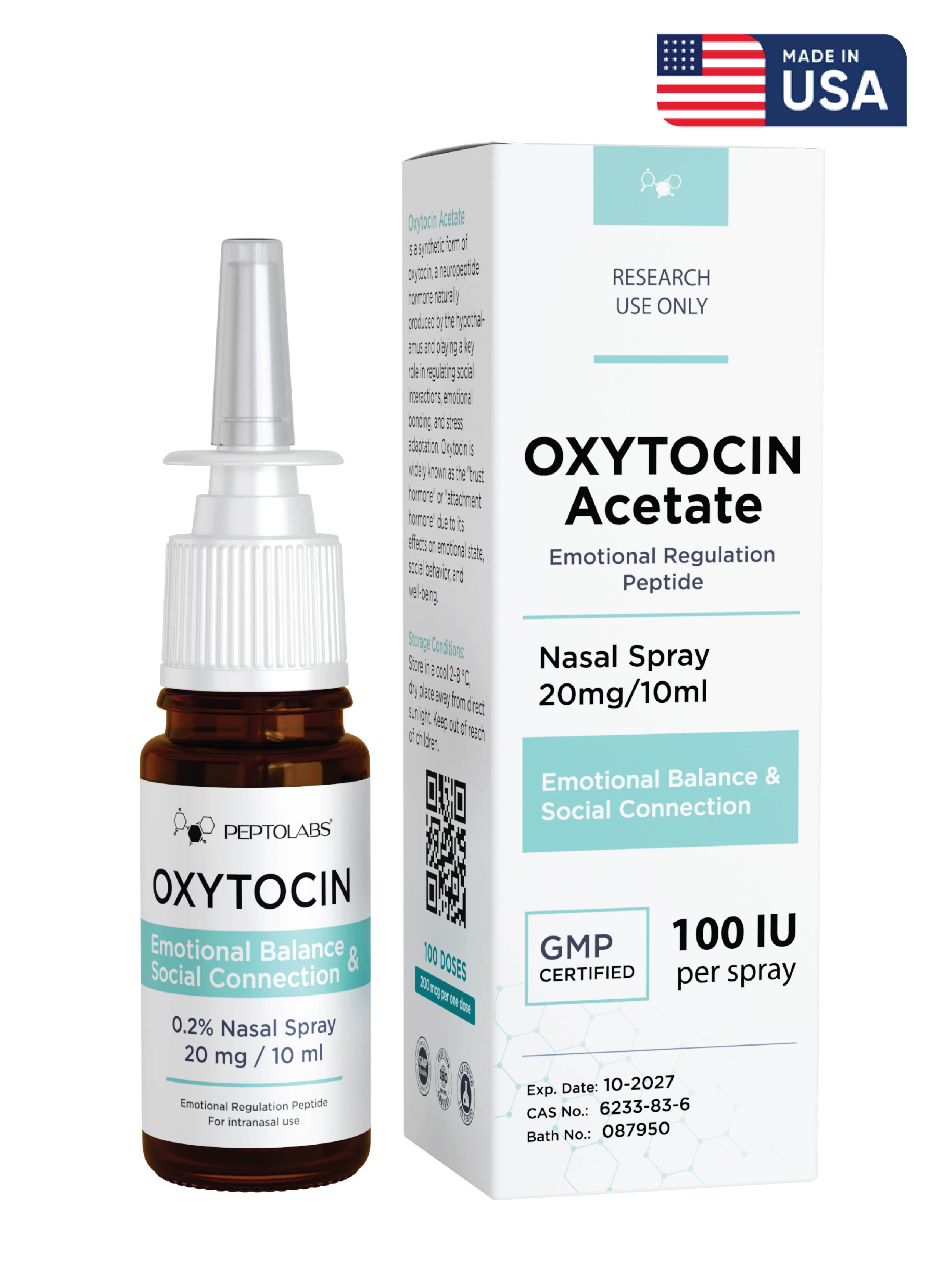 Окситоцин (Oxytocin) назальний спрей 20мг/10мл (100 IU)